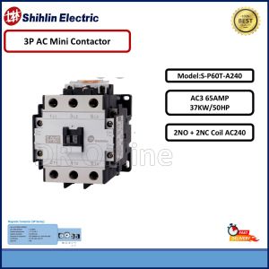 Shihlin Magnetic Contactor  60A 37KW/50HP  ~ 2NO+2NC  AC240/AC110/AC415