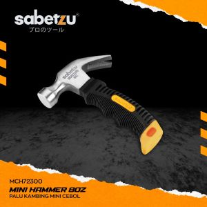 Sabetzu Palu Cebol Mini 8 Oz Gagang Karet Palu Kambing Pendek Mini Claw Hammer - Palu Kambing Gagang Karet Fiber - Palu Martir Bangunan Rumahan Pembukul Pencabut Paku Palu kambing mini palu cebol gagang karet 8oz