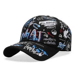 Q-1151 STORE Hip Hop Baseball Cap Letter Graffiti Print Snapback Hat Casual Adjustable Sun Hat for Men Women