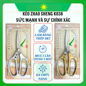 Kéo Cắt Gà ZHAO SHENG K038 – Kéo Nhà Bếp Đa Năng Thép SK5 Cắt Xương Sắc Bén Chống Gỉ