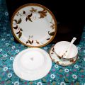 Bộ 5 món Noritake gốm sứ đĩa và chén - Noritake SLAY bone china Plates + bowl Dinner Set ( Set of 5 Pcs). 