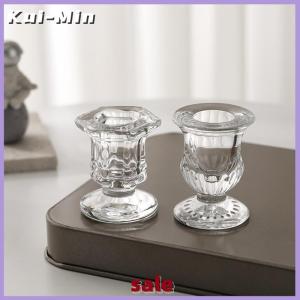 Kui-Min Glass Candle Holder Novelty Nordic Decor Candlestick Romantic Candle Stand Desk Accessories Wedding Centerpieces Ornaments Gifts
