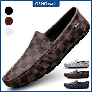 ORNGMALL Mens High Quality Flats Loafers Luxurious Genuine Leather Slip-On Soft Moccasins Driving Shoes Lazy Shoes 38-47