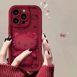 Samsung Galaxy A06 A56 A55 A26 A36 A16 S25 A05 a05s A15 S24 S23 S22 S21 Plus siêu S20 FE A35 hello kitty Gương đứng chủ vỏ điện thoại dễ thương