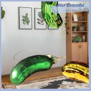 Ditur 1pcs Giáng sinh cây treo trang trí thủy tinh dưa chuột Mặt dây chuyền sáng tạo dưa chuột Giáng sinh cây trang trí mặt dây chuyền