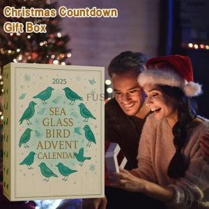 [COD] FUSHI0 Thủy tinh biển chim phiêu lưu lịch 2025 24 ngày đếm ngược Giáng sinh ven biển với đồ trang trí thủy tinh biển trang trí kỳ nghỉ độc đáo và quà tặng