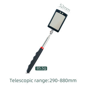360° Inspection Mirror LED Light Telescoping Mirrors Extend Mechanic Tools Inspection Mirror Telescopic Handle Repairing Tools