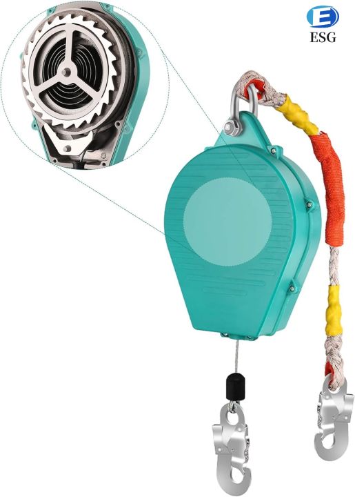 Self Retracting Lifeline 330lbs Fall Arrester Fall Protection with Alloy Steel Hook & Steel Wire Rope