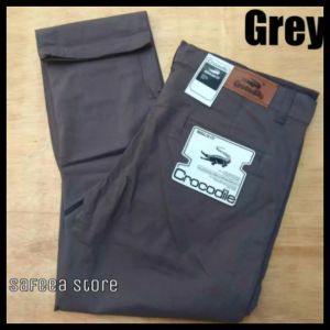 Celana Chino Pria Full Length Stretch Motif Stripe Warna-Warni
