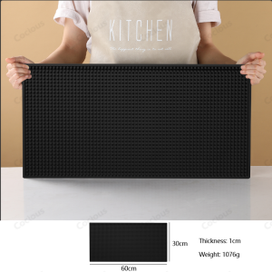 Cocious Non-Slip Drip Rubber Bar Mat Waterproof Insulation PVC Pad for Spills Coffee Bars Restaurants Counter Top Dish Drying Mat Glass Drying Mat