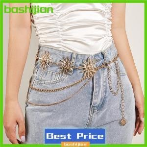 bashijian Multilayer Punk Gothic Moon Sun Waist Chain Metal Belts For Women Dress Jewelry Waist Chain Waist Belts