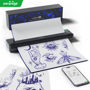 PeriPage P90 Wireless Tattoo Stencil Printer Thermal Tattoo Machine with Tattoo Stencil Paper Portable Tattoo Printer Kit Compatible with Phones Tablets and Computers
