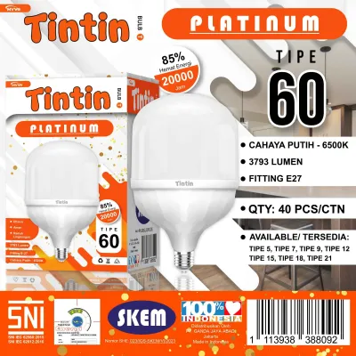 Lampu tintin platinum capsule 40 50 60 watt - Lampu LED garansi JUMBO - tin tin platinum