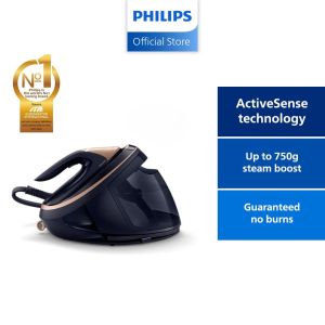 Philips PSG9050 Steam Generator Iron Smart Powerful Compact ActiveSense Tech - Worlds 1st AI Fabric Recognition ActiveSense Tech - No Burns Built-In Camera & AI | Auto Steam & Temp Adjust | Powerful Crease Removal Large 1.8L Detachable Tank PSG9050/26