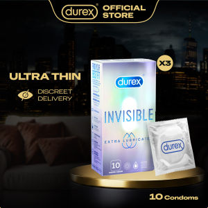 Bundle of 3 Durex Condoms Invisible Extra Lubricated 10s Kondom Tahan Lama