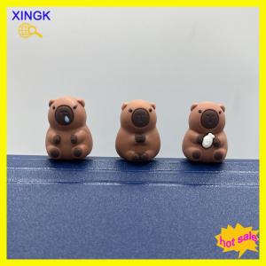 XINGK 10ชิ้นการ์ตูนน่ารักหมวกดินสอ Capybara ฝาครอบปากกาซิลิโคนสำหรับเด็กน่ารักเครื่องเขียนอุปกรณ์การเรียน