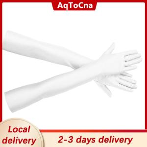 [COD] AqToCna Ship within 24 hours High Elastic Spandex Sun Protection Gloves Party Nightclub Wedding Performance Black Gloves