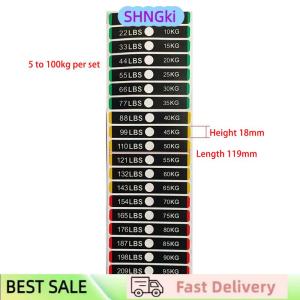 SHNGki Weight Stack Labels 4.5kg To 150kg Black Background White Number Weight Stickers For Fitness Equipment Gym Strength Training