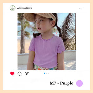 สินค้าใหม่! เสื้อเด็กมินิมอล เสื้อแขนสั้น ใส่สบาย ผ้าร่อง ปลายระบาย อายุ 2-8 ปี