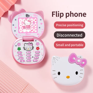 น่ารักมินิHello Kittysสาวโทรศัพท์K688 Quad Bandพลิกการ์ตูนโทรศัพท์มือถือเด็กเด็กมินิDual Simโทรศัพท์มือถือ