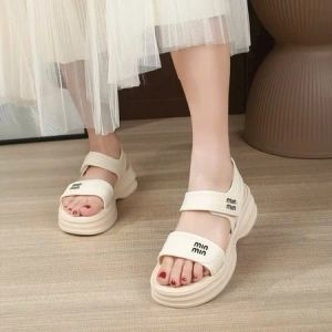 [HÀNG ĐẸP FULL HỘP]Dép sandal MIN quai ngang nữ chất PU đế cao 5cm đi nhẹ chân hàng loại 1_MINA