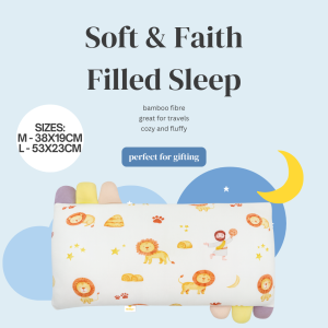 Daniel & the Lions Baby Pillow | Bible Story Bamboo Pillow – Christian Baptism & Dedication Gift