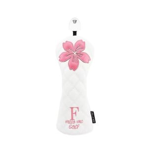 SERAPHYXO Sakura Pattern Golf Head Cover PU Leather Soft And Durable Wood Headcover Women Girls Protective Cover Golf Club Protector Driver Fairway