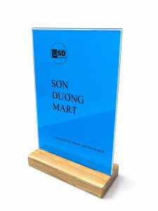 Menu A4 A5 mica chất lượng đế gỗ tự nhiên cho nhà hàng doanh nghiệp.