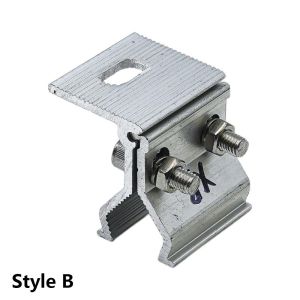 DIVATEN 1Pcs Silver Solar Panel Clamp Aluminum Alloy Anodized Standing Seam Clamp Durable Stainless Steel Bolts Roof Mounting Bracket for Metal Roof House RV Boat