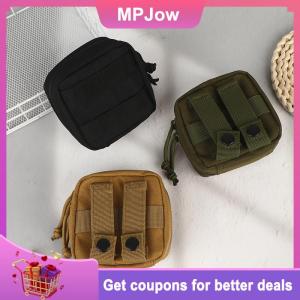 【MPJow】 Small Tactical Pouch Micro Utility MOLLE Pouch Removable Clear ID Pocket Mini Knife Compass Flashlight Card Storage Bag Belt