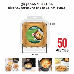 🇸🇬 🔥 Koala Home Air Fryer Paper Disposable Oilproof Liners Non-Stick Parchment Steamer Oven Baking 100pcs / 50Pcs