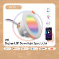 MOES Zigbee Smart LED Downlight  Dimming Round S pot Light 7/10W RGB Color Changing Warm Cool light Alexa G oogle Home Vocie（Need Gateway）. 