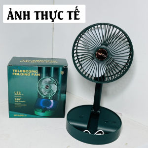 Quạt tích điện để bàn mini Super gấp gọn có thể kéo dài 3 tốc độ gió xoay 360 cổng sạc usb tiện dụng Dieulinhshop