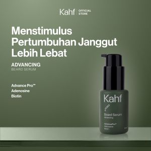 Kahf Beard Serum Advancing 30 ml - Serum Penumbuh Brewok Janggut dan Rambut Pria - Cepat buat Penebal dan Pemanjang Jambang Kumis - Mencegah Kerontokan Janggut - Beard Growth Serum with Biotin Advance Pro & Adenosine