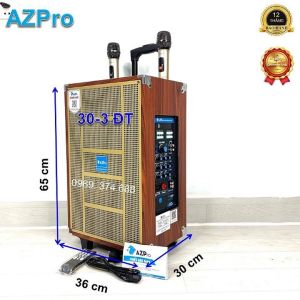 Loa kéo chính hãng AZPROAZ-12-A-ProBass 30-3 đường tiếngmẫu mới 10 núm chỉnh có Reverb kèm 2 mic không dây