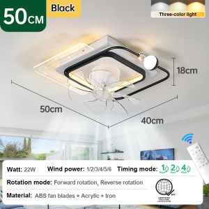 KASIDA Creativity smart ceiling lights with fan with remote control ceiling fan with led light tricolors dimming ceiling light living room silent ceiling fan with light modern for living room bedroom dining room