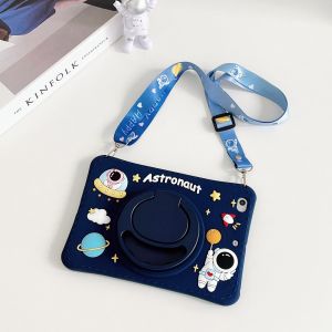 Huawei MatePad 10.4 2020 Softcase Anak Cute Case Astronot Stand Standing Rotate Horizontal Vertical Strap Tali