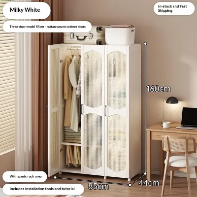 Bamboo Wardrobes With Arched Rattan Doors Elegant Durable Environmentally Friendly And Large Capacity An Ideal Home Storage Solution