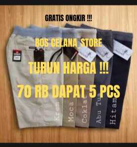 Turun Harga !!! 60 ribu dapat 5 Celana Chinos Pendek RIB / Celana Kolor Rib Chino Dewasa ukuran 27-34 Bisa Bayar Di Tempat