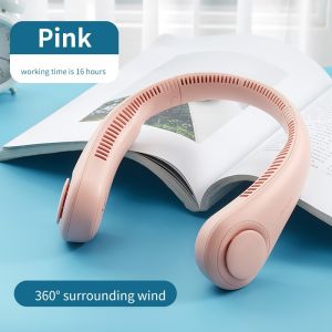 JISULIFE Portable Neck Fan Hands Free Bladeless Hanging Sport Cooling Fan Wearable Personal Leafless Desk