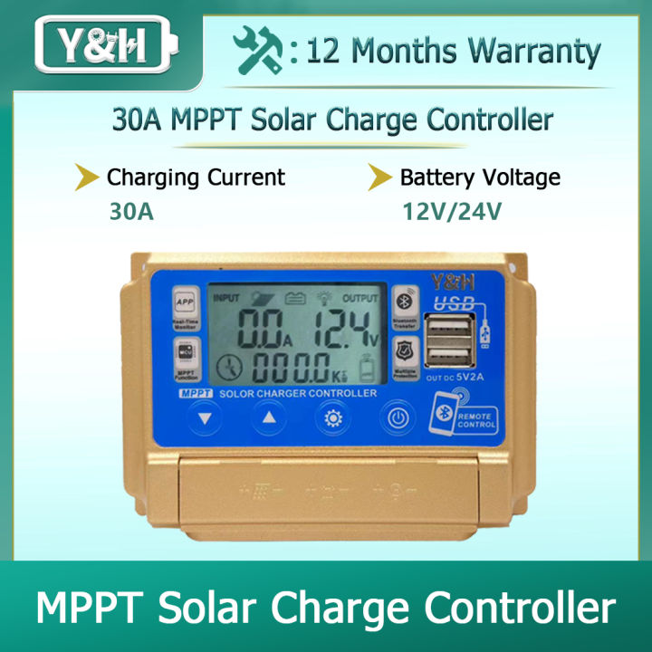 Y&H Solar Charge Controller 30A MPPT Controller 12V 24V Auto GEL,FLD ...