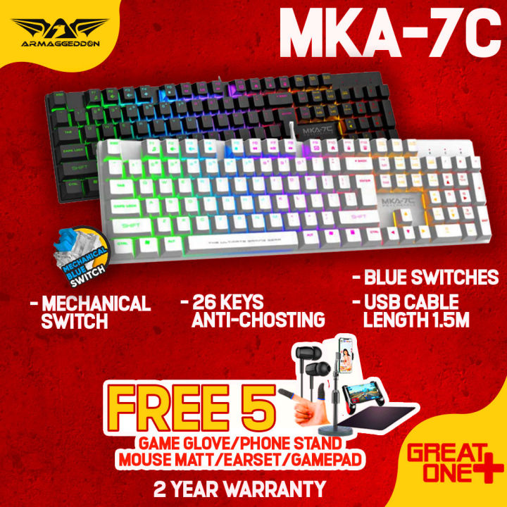Armaggeddon MKA 7C Blue Switch Mechanical Keyboard | Hot-Swap | 104 ...