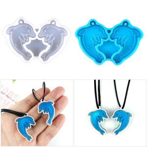 Jewelry Casting Molds: Pendant Silicone Resin Mold & Dolphin Epoxy Casting Mold - Keychain Jewelry Making & DIY Crafts Tools