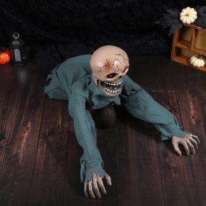 YOUSHI TOP Đầu trọc Ma Bò Qua Đất Halloween Gấp Điện Sân vườn đầy xác chết người. Trang trí Halloween Đôi mắt rạng rỡ. Mô hình zombie đang leo trèo. Halloween