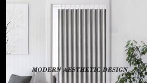 Extra Large Room Divider Curtain for Living Room Pleated Folding Curtain Low Noise Privacy Curtain with Hooks for Bedroom
