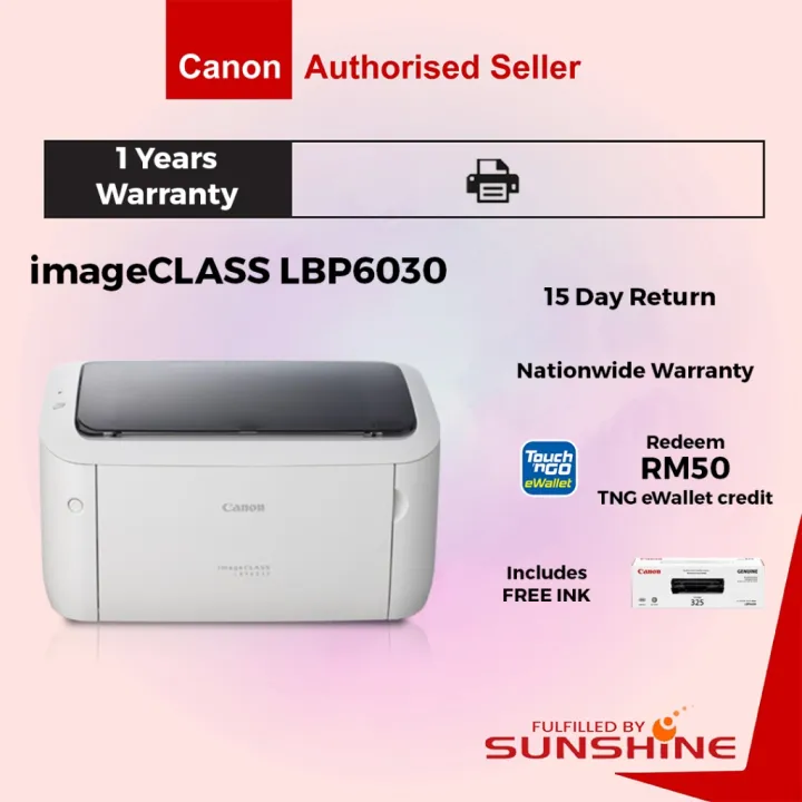 FREE TnG EWALLET RM50 Canon imageCLASS LBP6030 / LBP6030W WIFI Monochrome Laser Printer