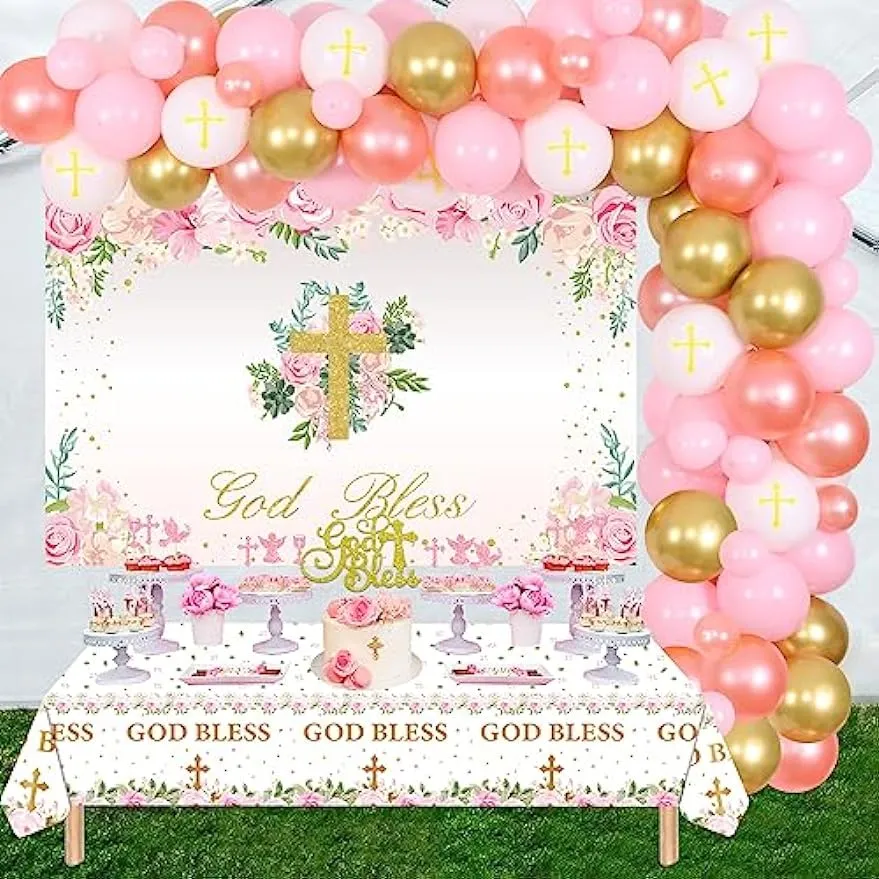 Baby Shower Decorations for Girl,Floral Theme Girl Baby Shower Balloons,It  Is A Girl Backdrop Sign for Pink Baby Shower Party Supplies