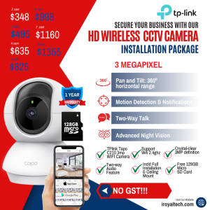 C11 TPlink Tapo 3MP WiFi PT CCTV Solution | Pan and Tilt | with Installation | Ultra-High-Definition Video | 128GB