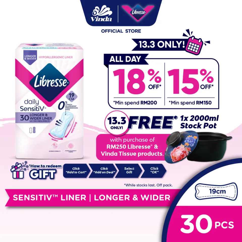 Libresse Longer & Wider Slim Panty Liner (30s)