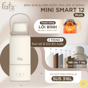 Bình Đun Sôi Tiệt trùng & Hâm Nước Pha Sữa Di Động FATZ BABY Mini Smart 12 Plus 500ML Pin 12000mAh